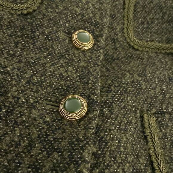 LOFT Black and Green Blazer with Textured tweed Fabric - Picture 3 of 7